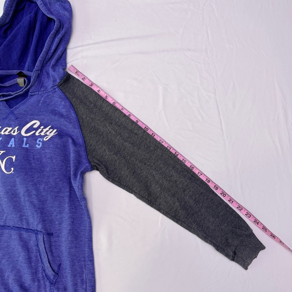 District Kansas City Royals Hoodie Womens Small Purple Gray Raglan Pullover KC - Picture 3 of 12